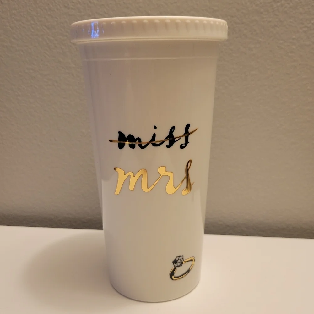 Kate Spade Miss To Mrs Bride Tumbler & Ring Dish Set